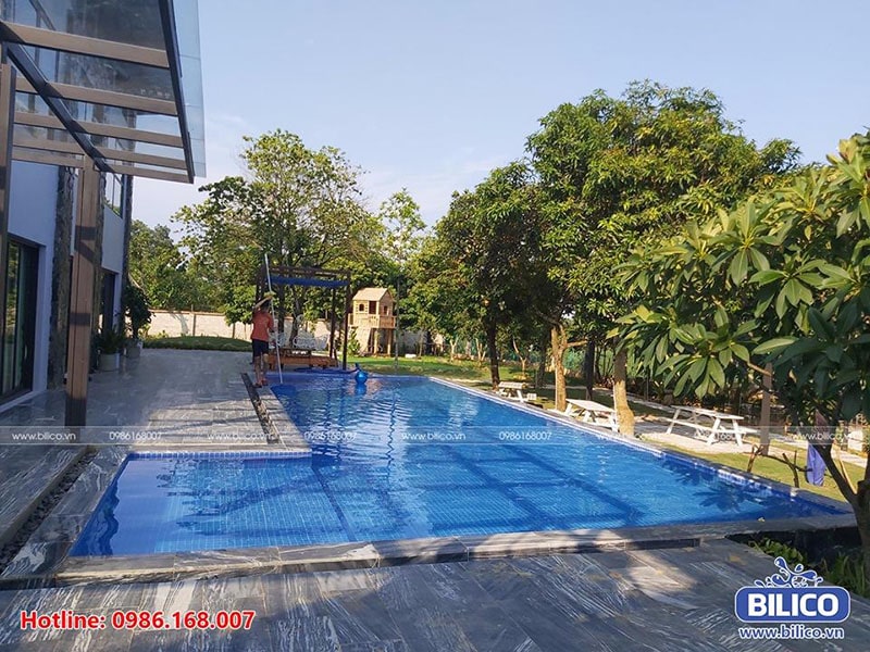 Công trình bể bơi chị Mai ba vì