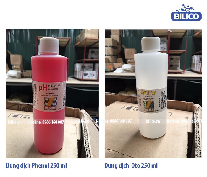 Test nước bể bơi nên dùng lọ Phenol và Oto 250ml