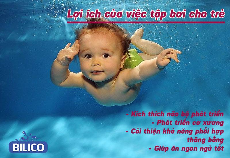 Tác dụng của việc tập bơi cho trẻ sơ sinh