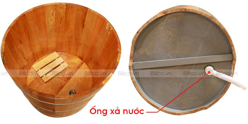 ống xả nước bồn tắm tròn bằng gỗ