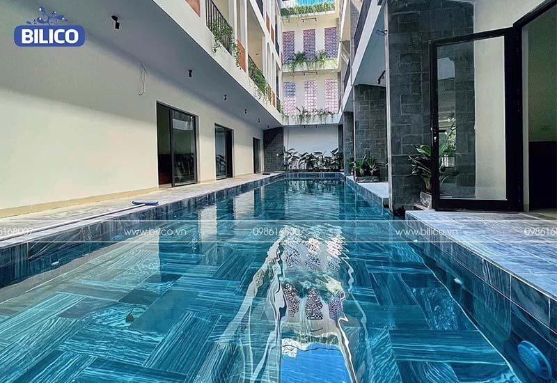 Công trình bể bơi hoàn thiện tại nhà anh Hải - Đà Nẵng