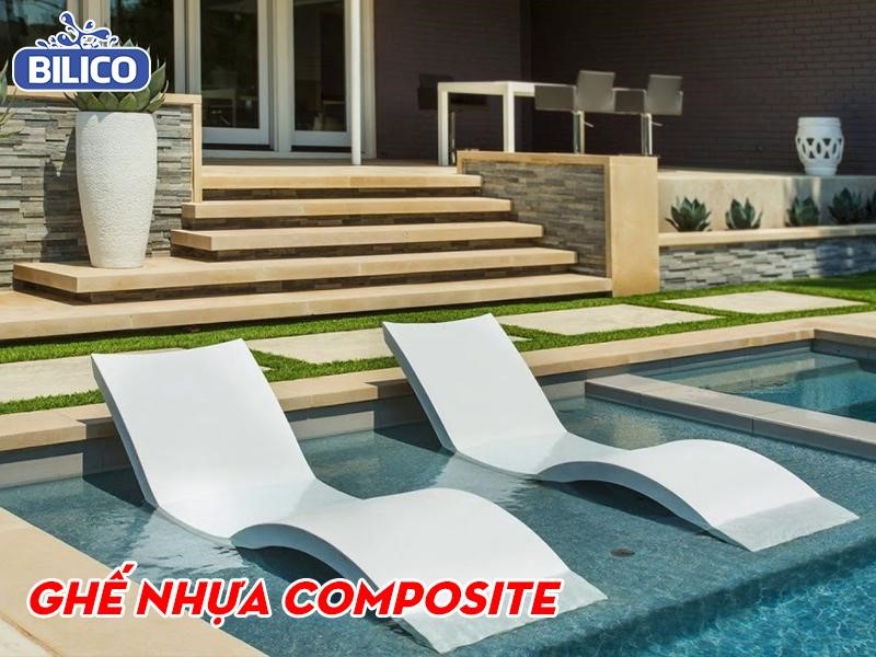Ghế bể bơi chất liệu Composite