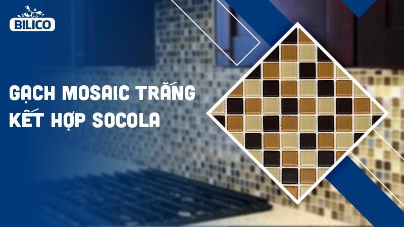 Gạch Mosaic Trắng kết hợp Socola - 5