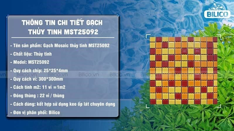 Thông tin chi tiết gạch Mosaic thủy tinh MST25092