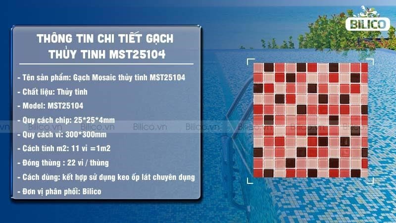 Thông tin chi tiết gạch Mosaic thủy tinh MST25104