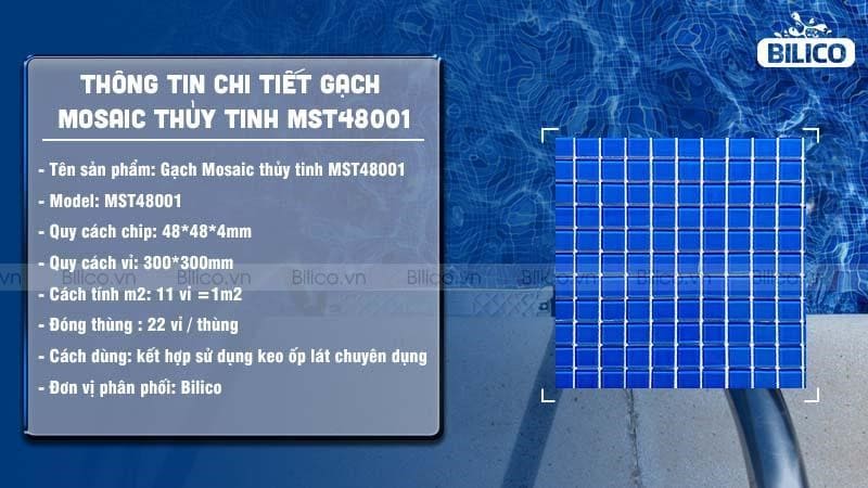 Thông tin chi tiết gạch Mosaic thủy tinh MST48001