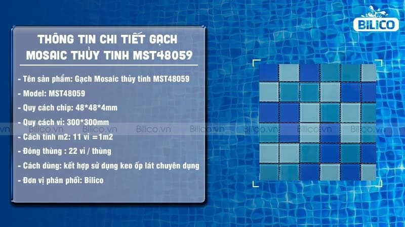Thông tin chi tiết gạch Mosaic thủy tinh MST48059