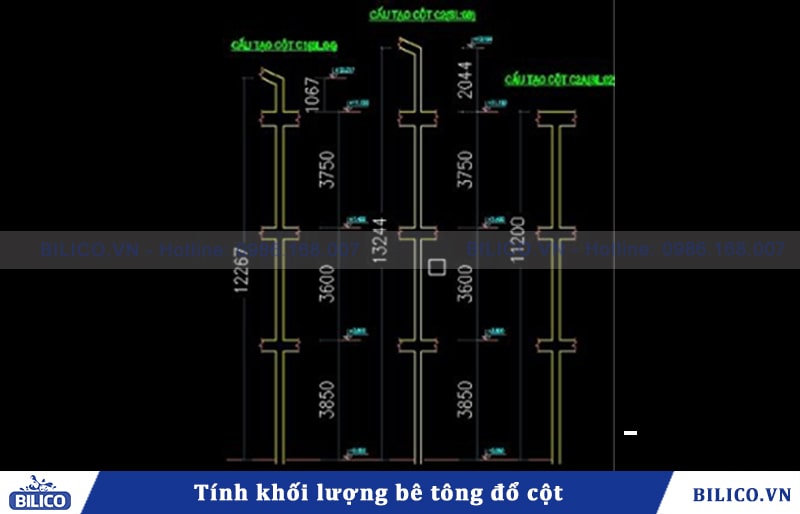 Cách tính lượng bê tông sụp cột