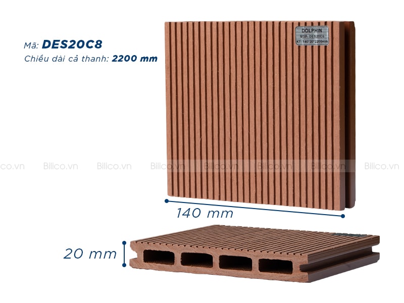 Sàn nhựa vân gỗ ngoài trời DES20C8 6