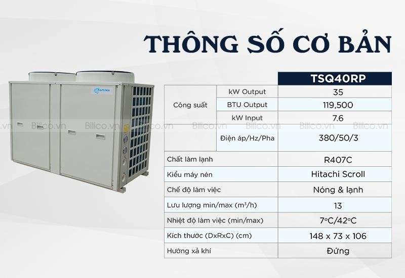 thông số máy cấp nhiệt Tafuma TSQ40RP