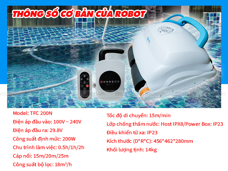 Robot vệ sinh bể bơi Tafuma TFC 200N