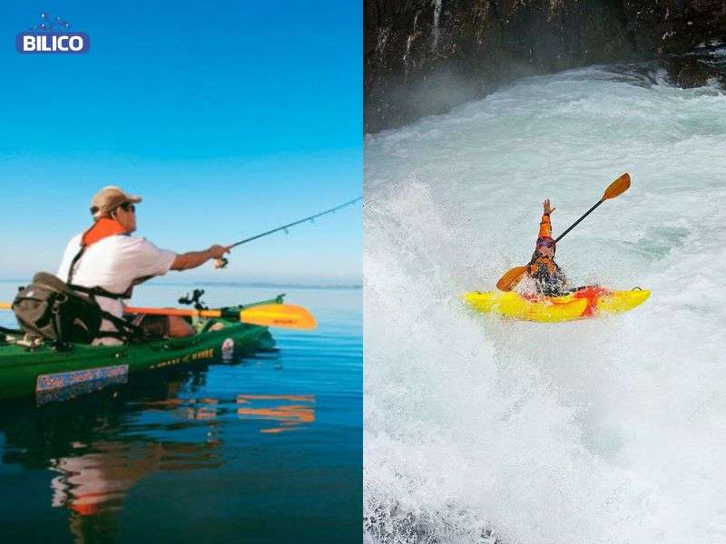 Kayak câu cá và Kayak đổ thác
