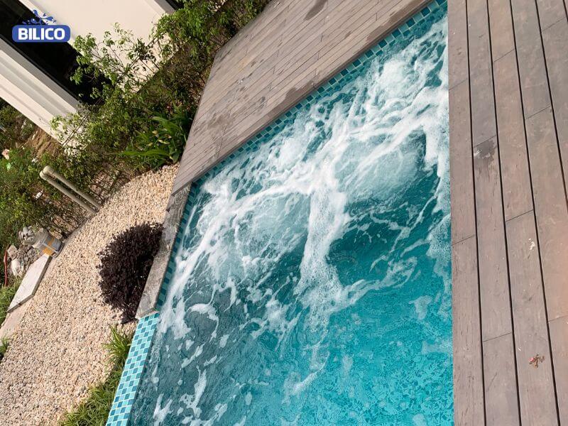 công trình hồ bơi căn 2A05 Sonasea sử dụng các thiết bị đến từ Tây Ban Nha
