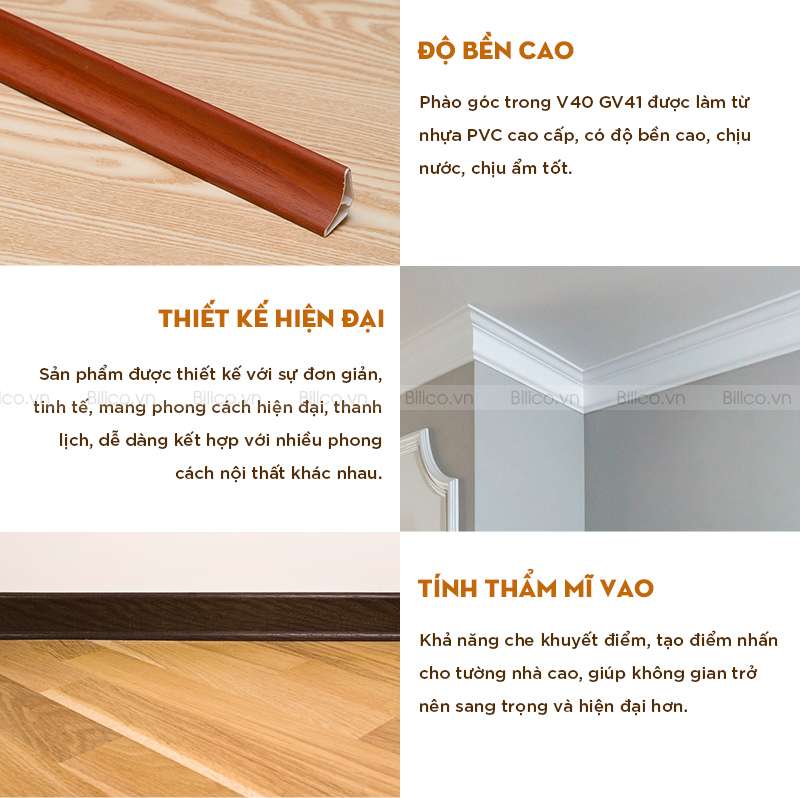 Đặc điểm sản phẩm phào góc trong V40 GV41