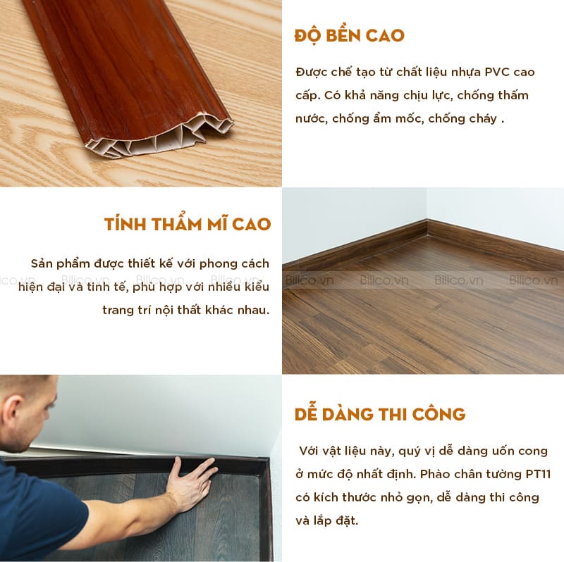 Đặc điểm chính của phào chân tường 100 PT11