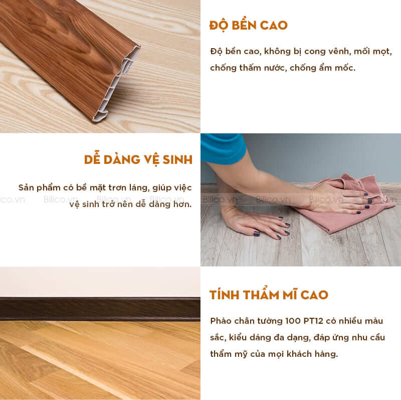 Đặc điểm chính của phào chân tường 100 PT12