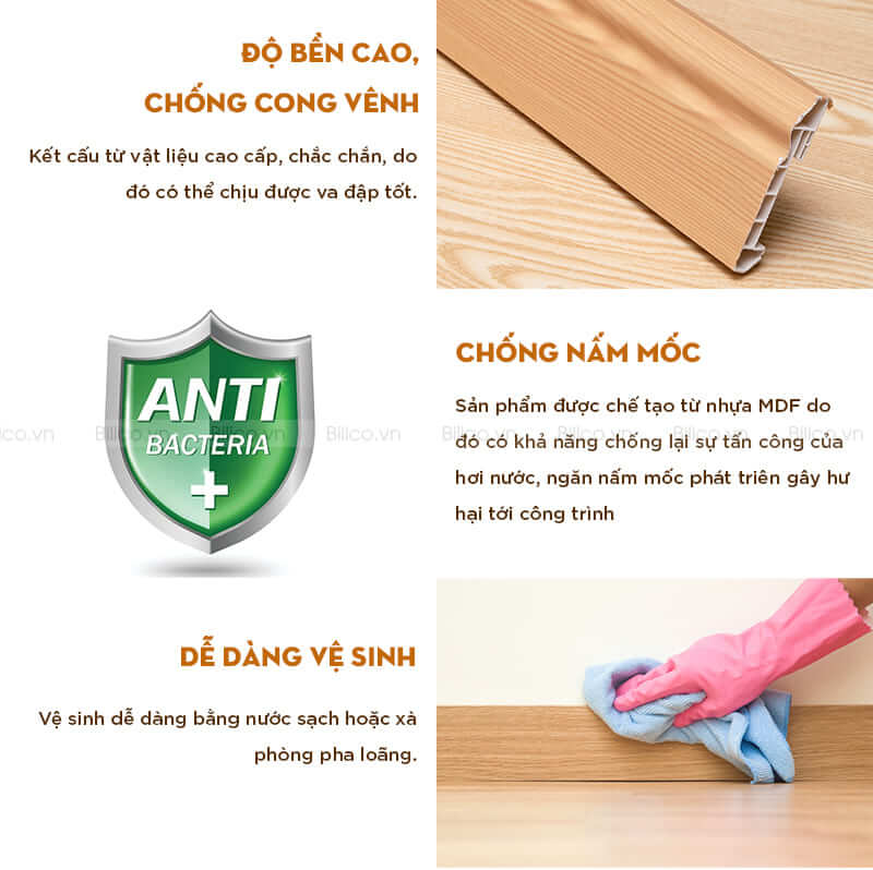 Đặc điểm chính của phào chân tường 100 PT13