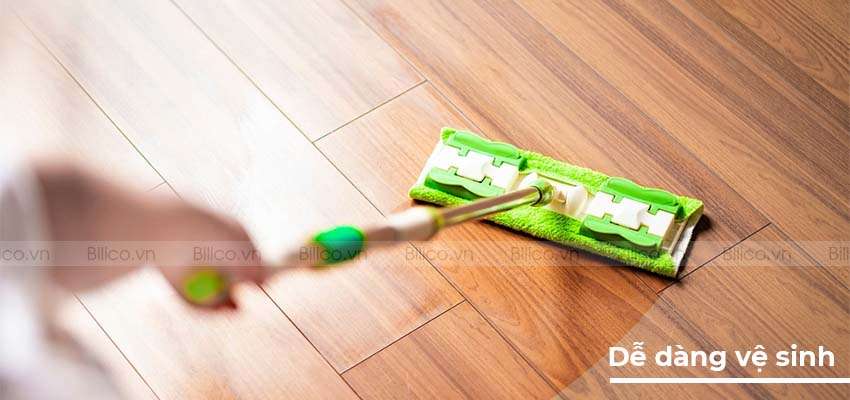 Sàn gỗ Wilplus Fish Bone 3D XC62 rất dễ dàng để vệ sinh