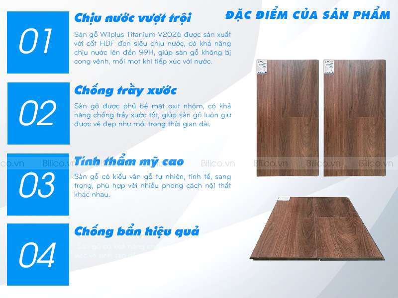 đặc điểm Sàn gỗ Wilplus Titanium V2026