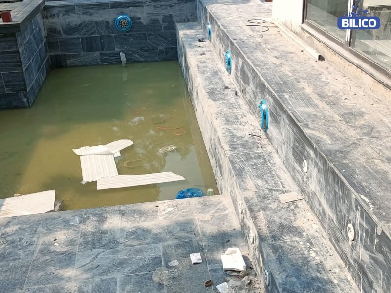 Công trình Đại Lải – Xử lý đường hút đáy tắc bít bê tông, đấu nối phòng máy