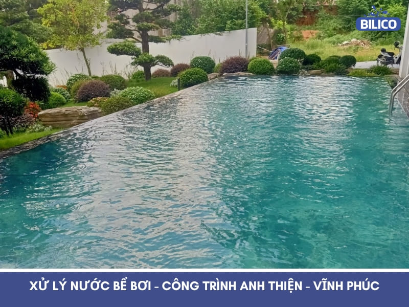 Xử lý nước bể bơi – Công trình anh Thiện – Vĩnh Phúc
