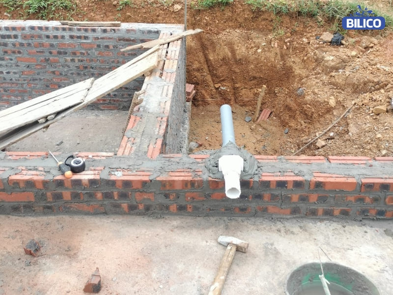 Công trình anh Quỳnh – Ba Vì – Đặt ống xuyên thành và ống chờ