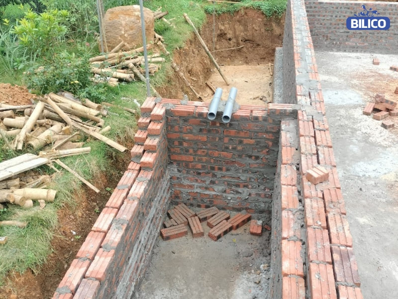 Công trình anh Quỳnh – Ba Vì – Đặt ống xuyên thành và ống chờ