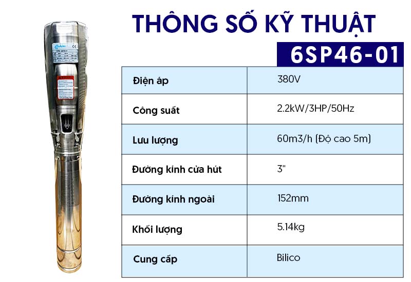 Bơm thả chìm trục đứng 6SP46-01