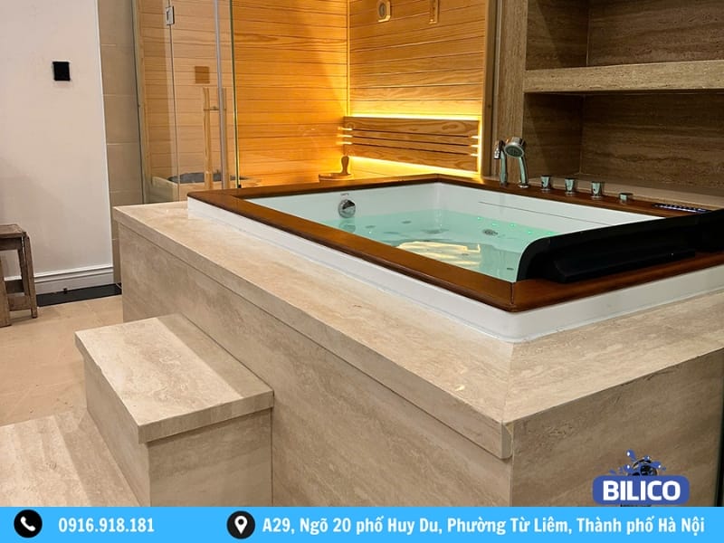 Hình ảnh phòng xông hơi khô, phòng xông hơi ướt cao cấp cho khách hàng tại Ba Vì