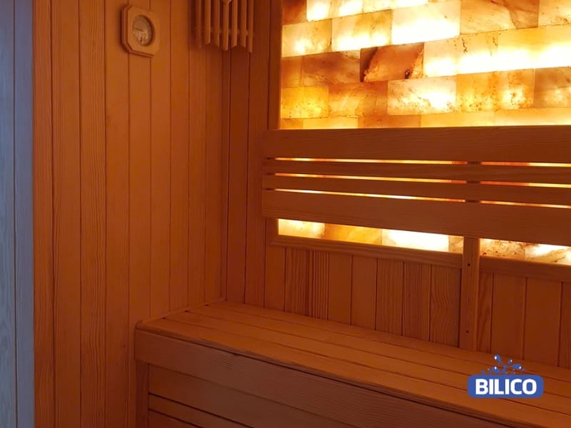 Không gian phòng xông hơi đá muối cho Spa chị Mây