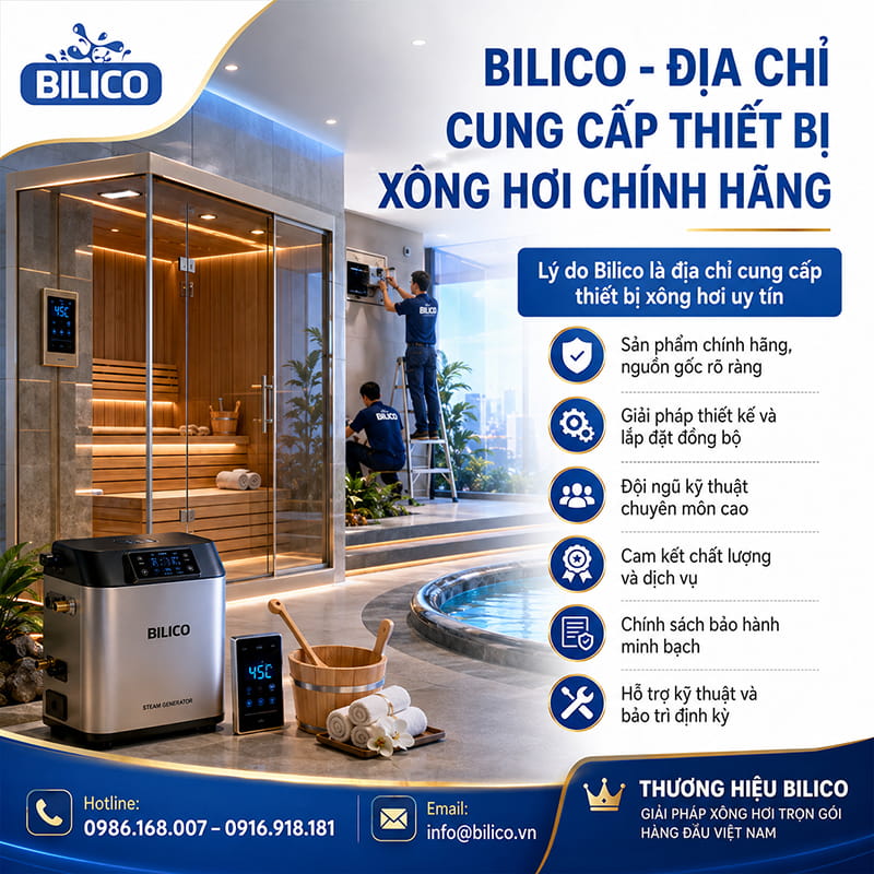 Bilico - Địa chỉ cung cấp thiết bị xông hơi chính hãng