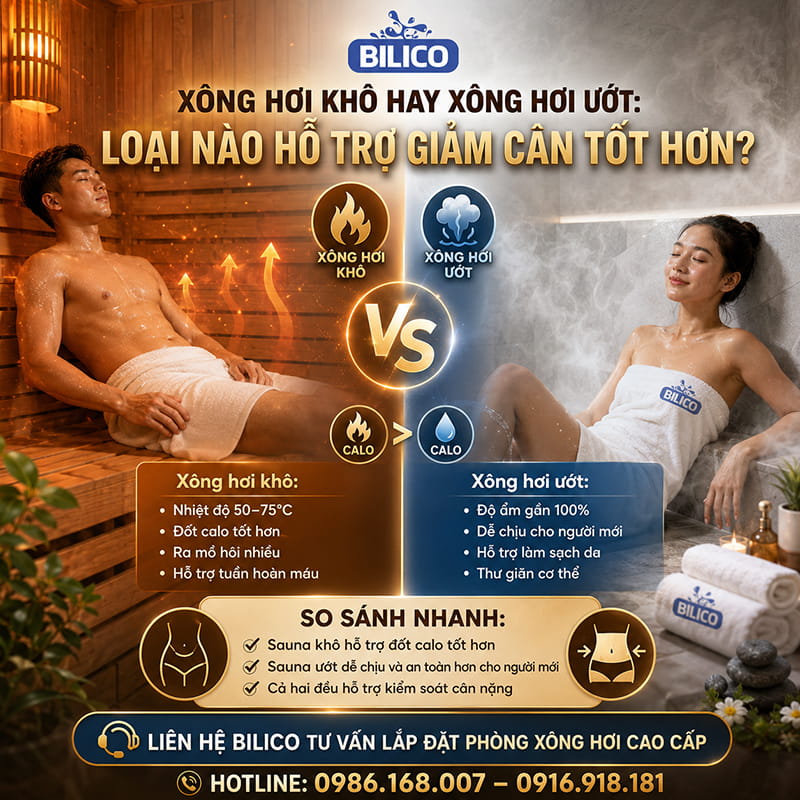 Xông hơi khô và xông hơi ướt loại nào hỗ trợ giảm cân tốt hơn?