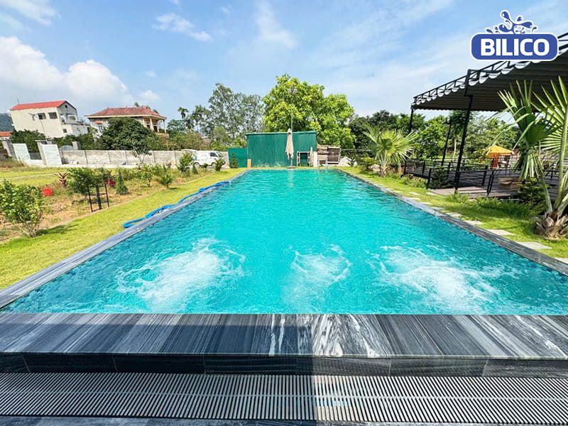 Công trình bể bơi biệt thự cho gia đình anh Trúc - Nghệ An