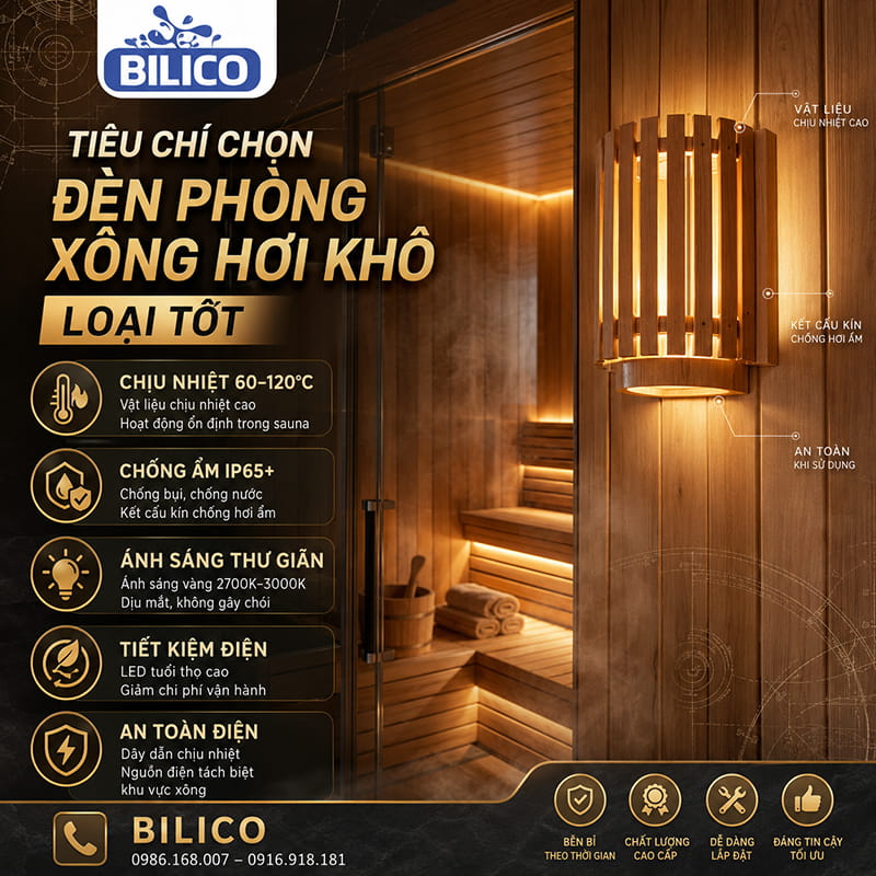 Tiêu chí chọn đèn phòng xông hơi khô loại tốt