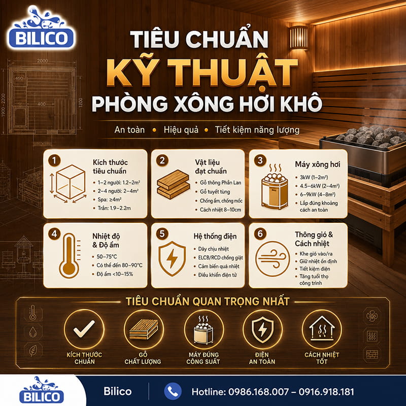 Tiêu chuẩn kỹ thuật phòng xông hơi khô