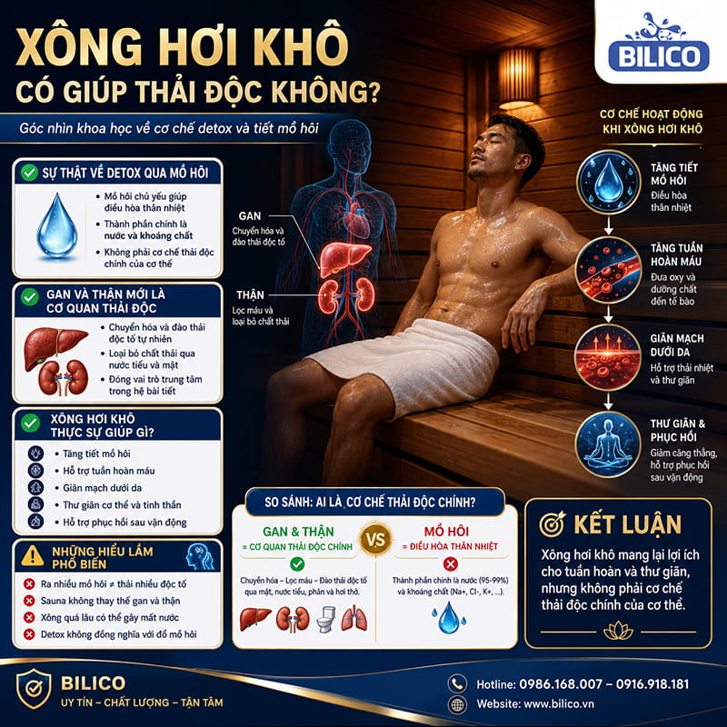 Xông hơi khô có giúp thải độc không? Góc nhìn khoa học