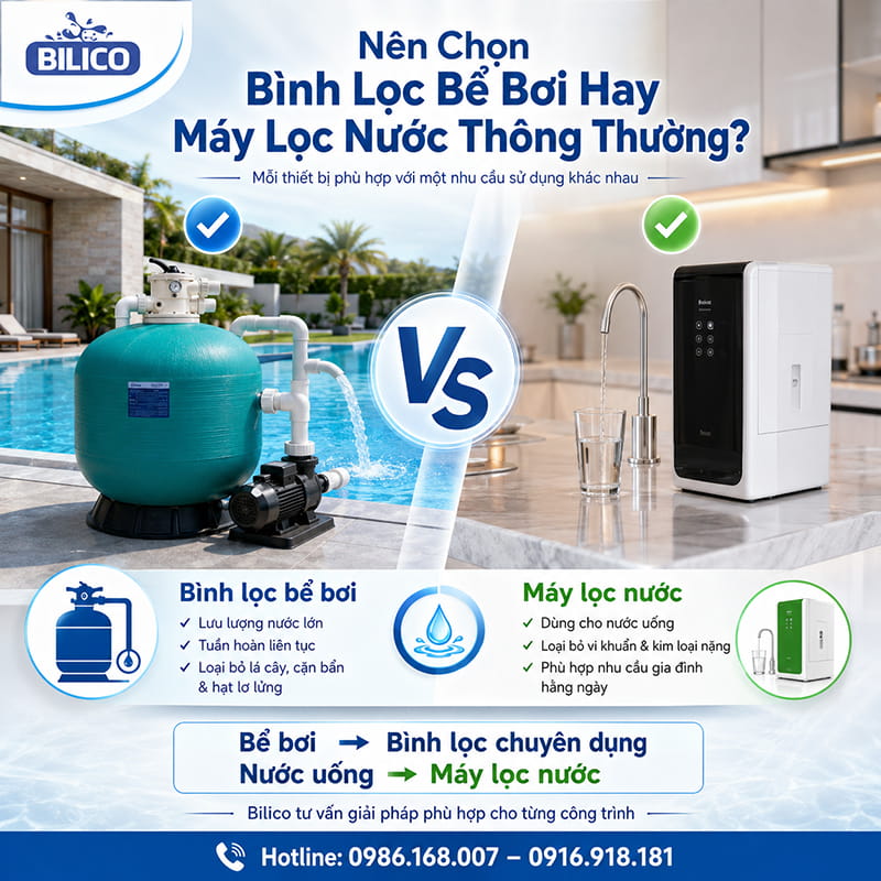 Nên chọn bình lọc bể bơi hay máy lọc nước thông thường?