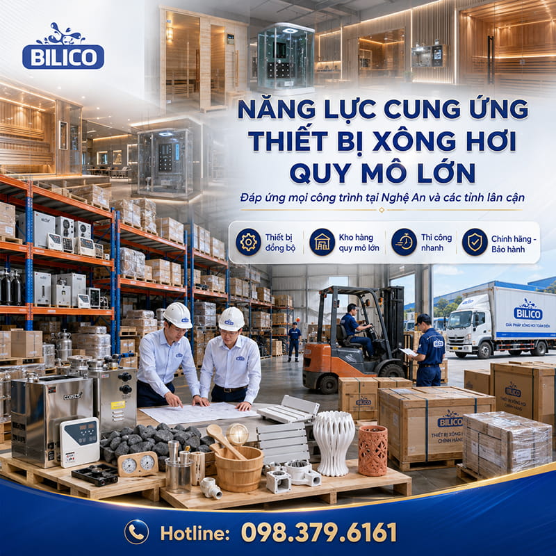 Năng lực cung ứng thiết bị xông hơi quy mô lớn, đáp ứng mọi loại công trình tại Nghệ An và các tỉnh lân cận