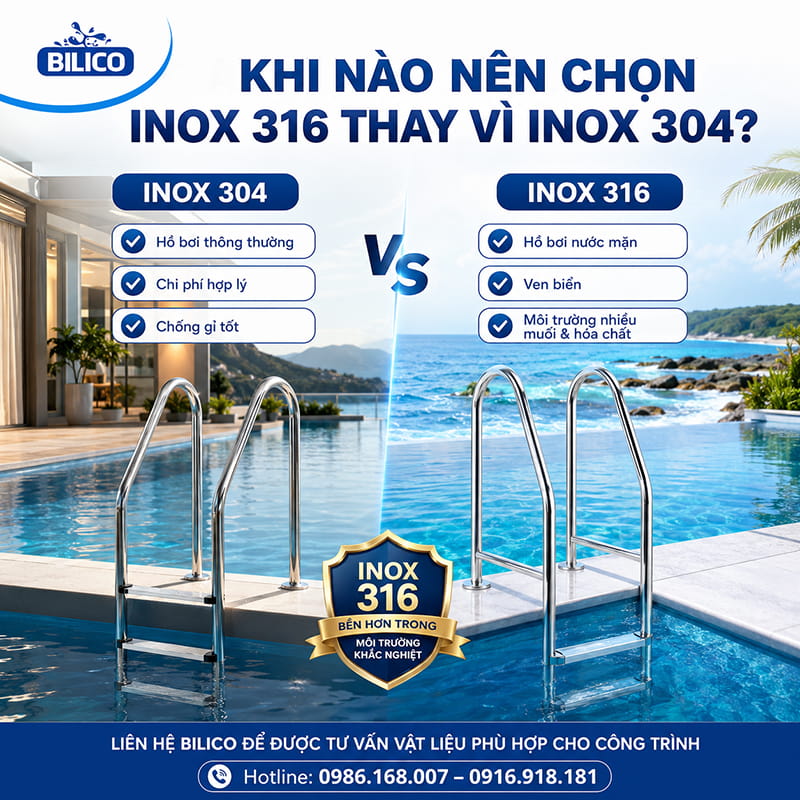 Khi nào nên chọn inox 316 thay vì inox 304?