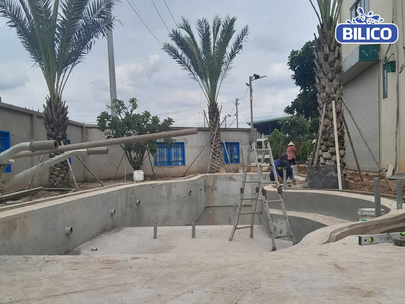 Bilico - Thi công bể bơi gia đình chị Huyền tại Ninh Bình